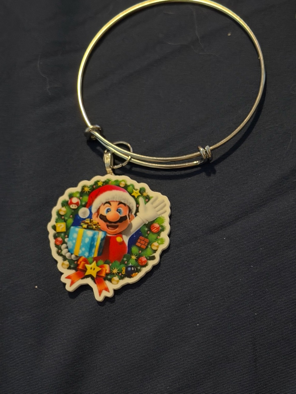 Bangle Bracelet with Holiday Character Charm